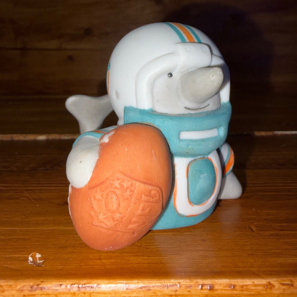 Vintage NFL Miami Dolphins Ceramic Huddles Mascot Figurine 1980s Football